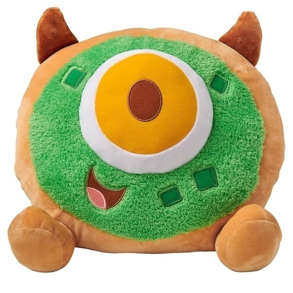 Disney Munchling Mike Wazowski Plush Pillow NEW Monsters Inc Avocado Toast Bagel - Picture 2 of 2